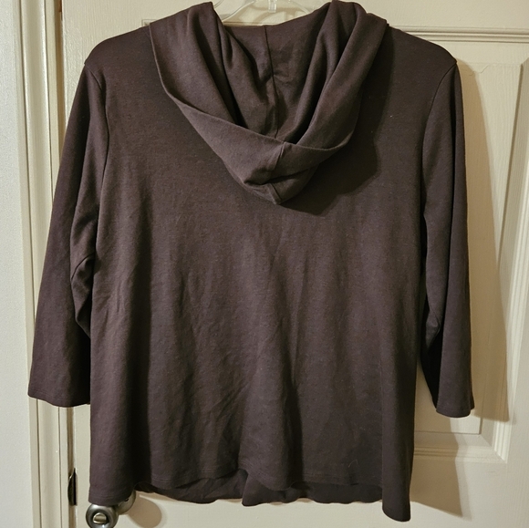 #342 Jaclyn Smith Collection - Brown Button up Hoodie, Sze. XL - Picture 2 of 4